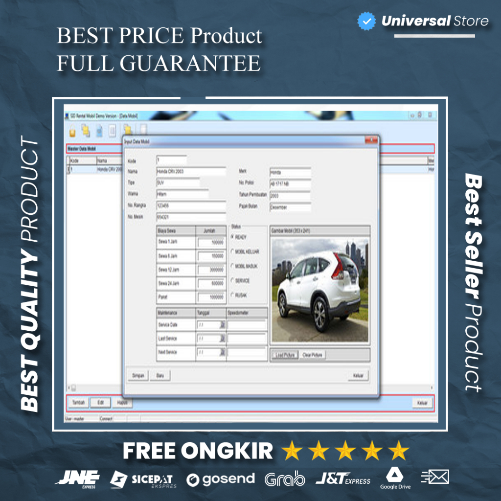 Program Sewa Mobil Motor Rental Rent Car Premium Full Version Software Aplikasi