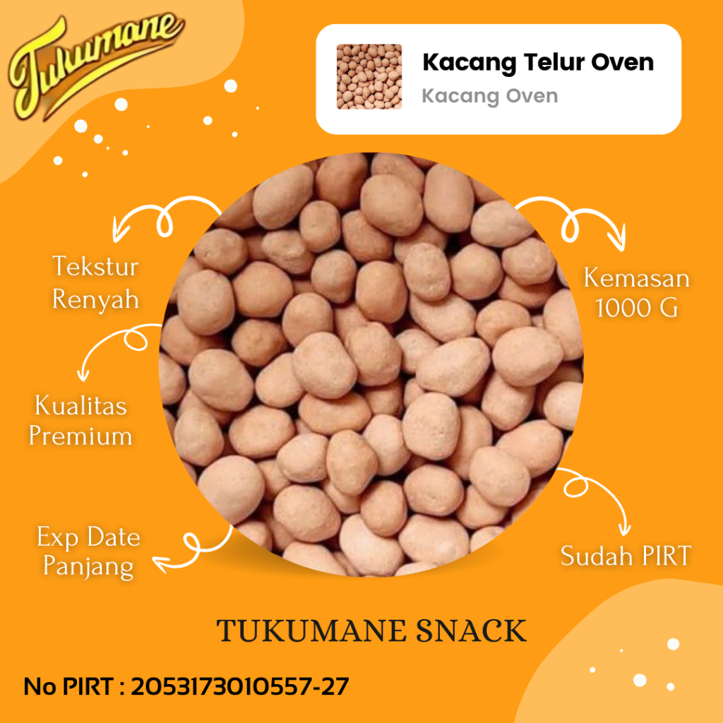 

Kacang Telur Kacang Telor Atom Oven Manis Gurih Spesial 1Kg