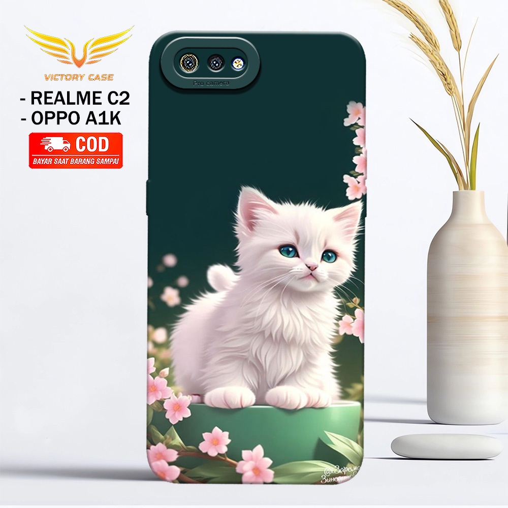 New Kucing Case - Softcase Oppo A1K / Realme C2 - Terbaru - Case Hp Oppo A1K / Realme C2 - Casing Op