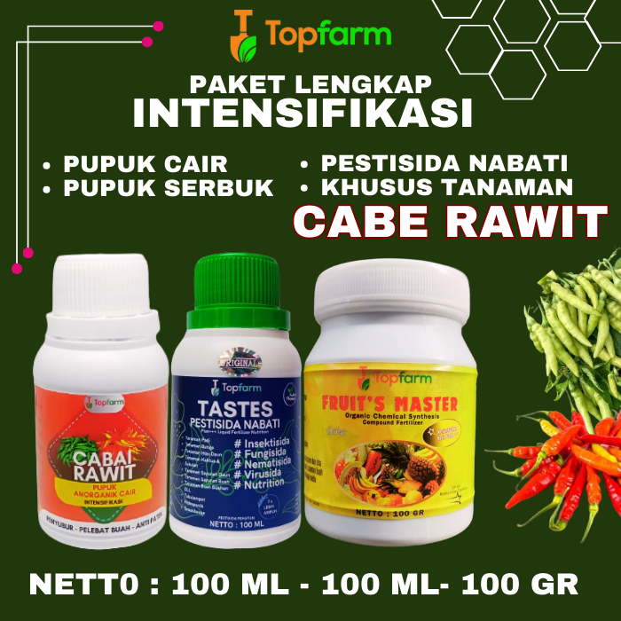 Pupuk Topfarm / Pupuk Paket Lengkap Buah Cabe Rawit / Pupuk Khusus Cabe Rawit / Pupuk Booster Buah C