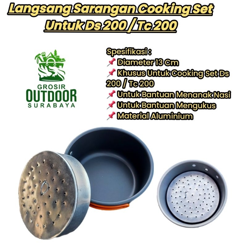 Langseng Sarangan Cooking Set Sola untuk DS 200, 300, 301 & 308. Langseng Langsang untuk Nesting TNI