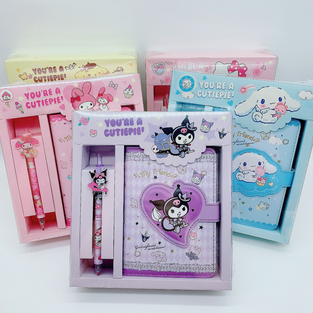 

Buku dan pen sanrio set notebook jurnal diary ATK025 kuromi cinnamoroll melody pompompurin