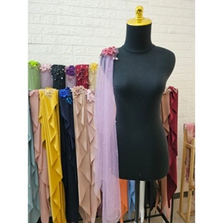 Selendang Kebaya Tille Polos / Tile Kebaya Selendang Bahu Tile