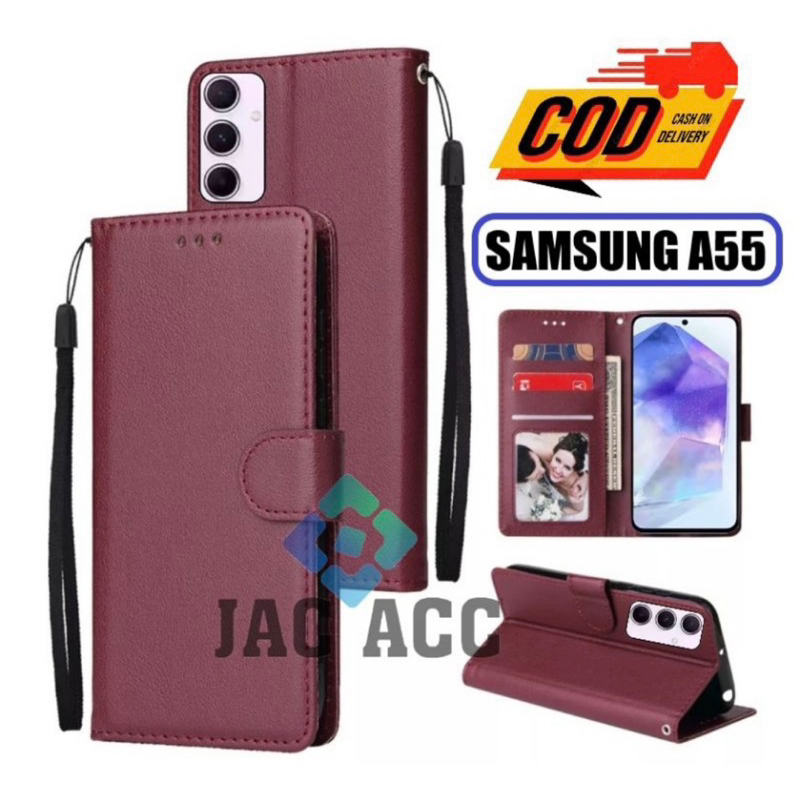 FLIP CASE HP PREMIUM UNTUK HP SAMSUNG GALAXY A55 LEATHER FLIP CASE HP PREMIUM UNTUK HP SAMSUNG GALAX