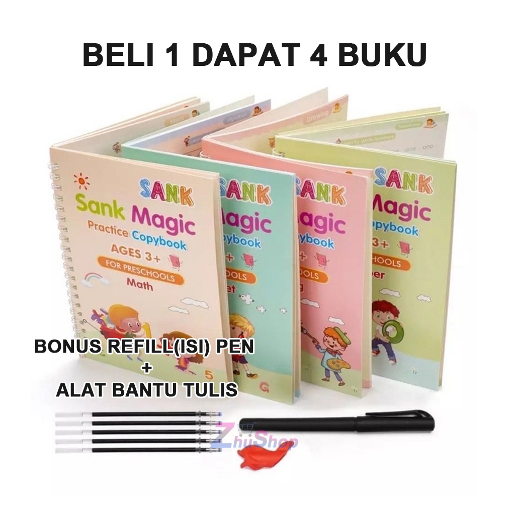 

SANK Magic Practice Book 1 SET DAPAT 4 BUKU + PULPEN / Buku Panduan Belajar