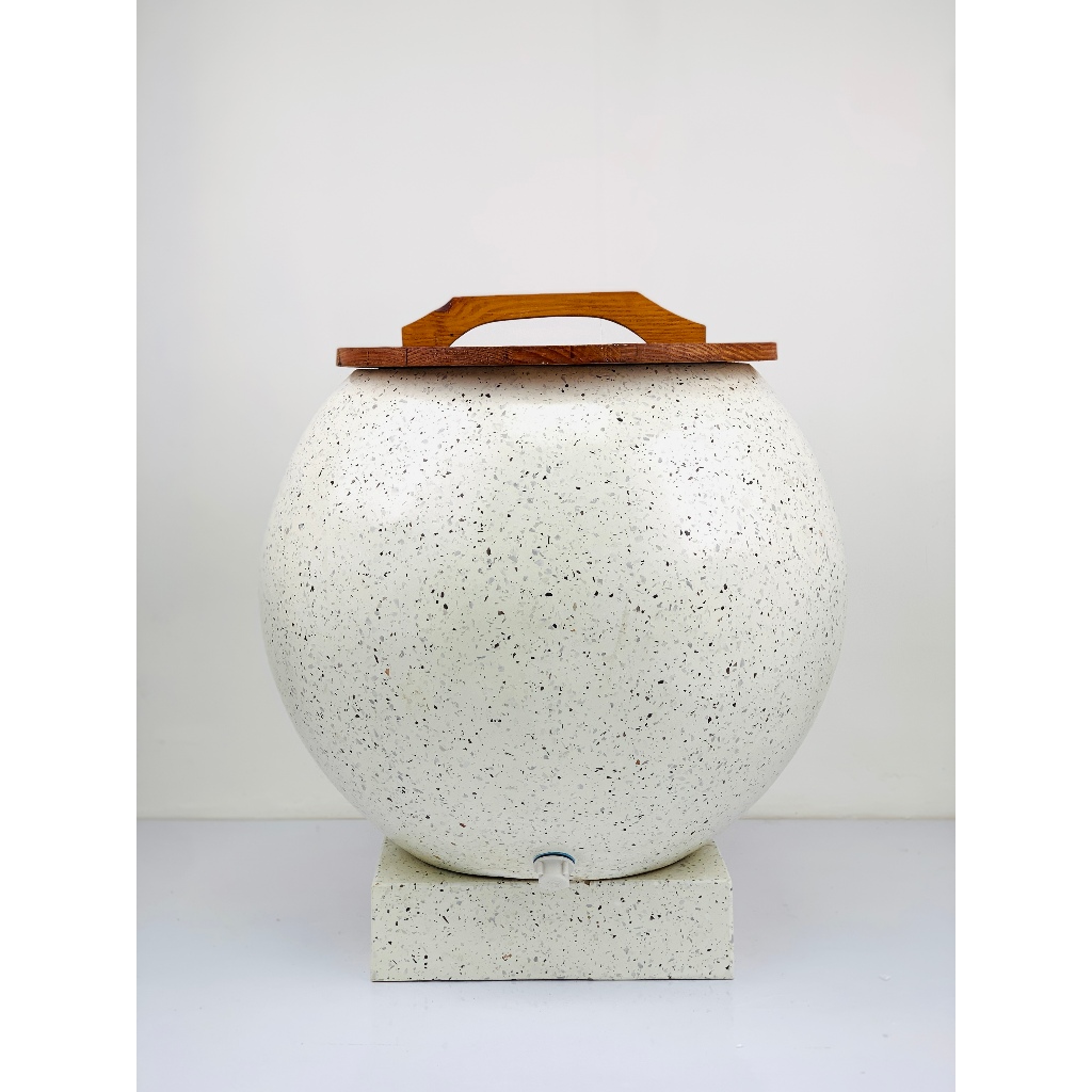 Bak Mandi Terazzo  Minimalis Teraso Gentong Tempat Air Tipe Melon Terbuat dari Marmer Tebal Modern B