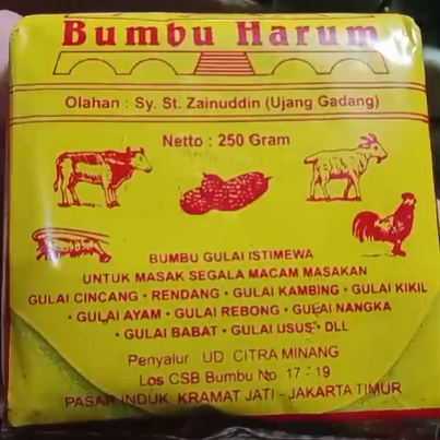 

Bumbu Harum Rendang Gulai 250 Gram Masakan Food