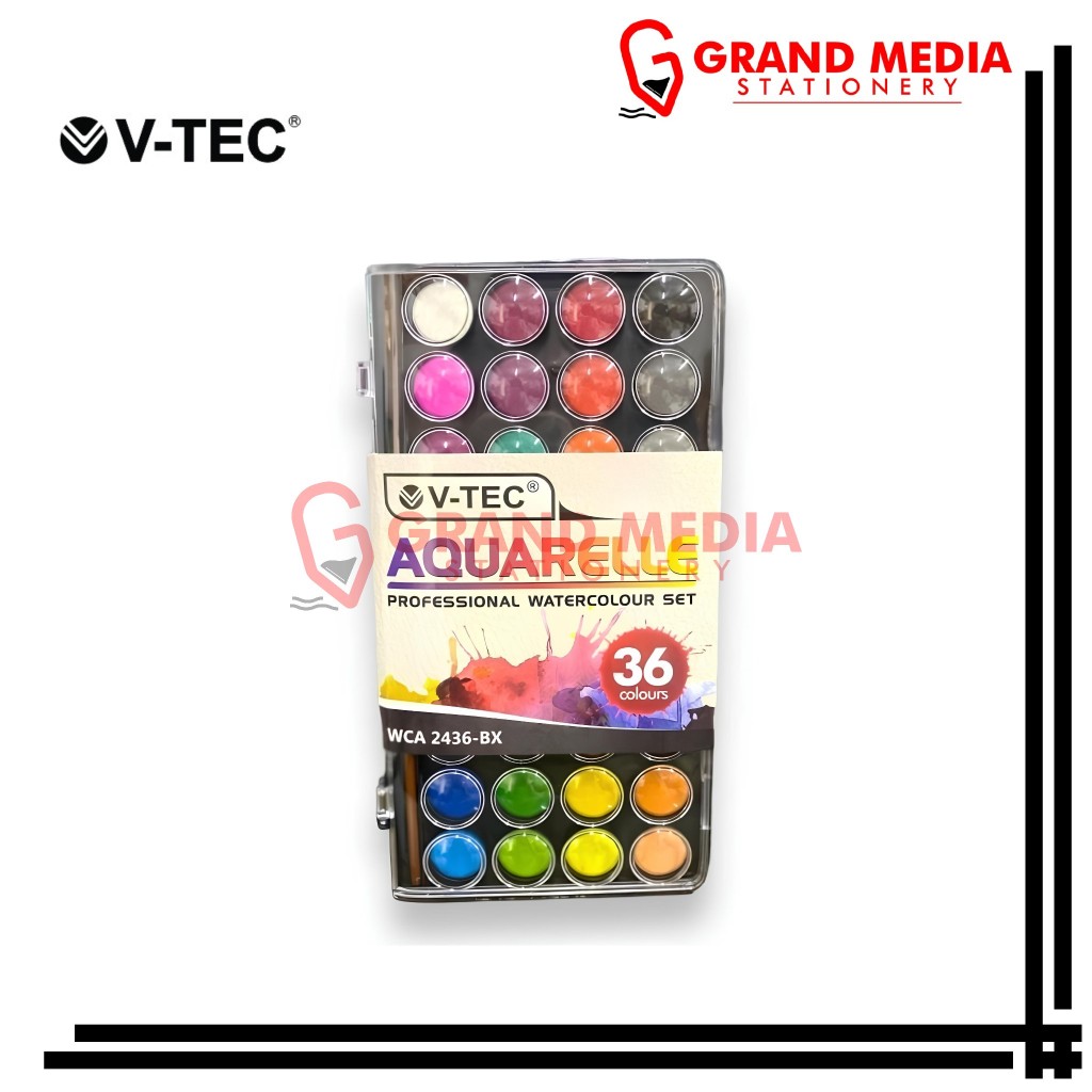 

[GRAND MEDIA] AQUAREL WATERCOLOR CAKE V-TEC 36 WARNA WCA-2436-WX