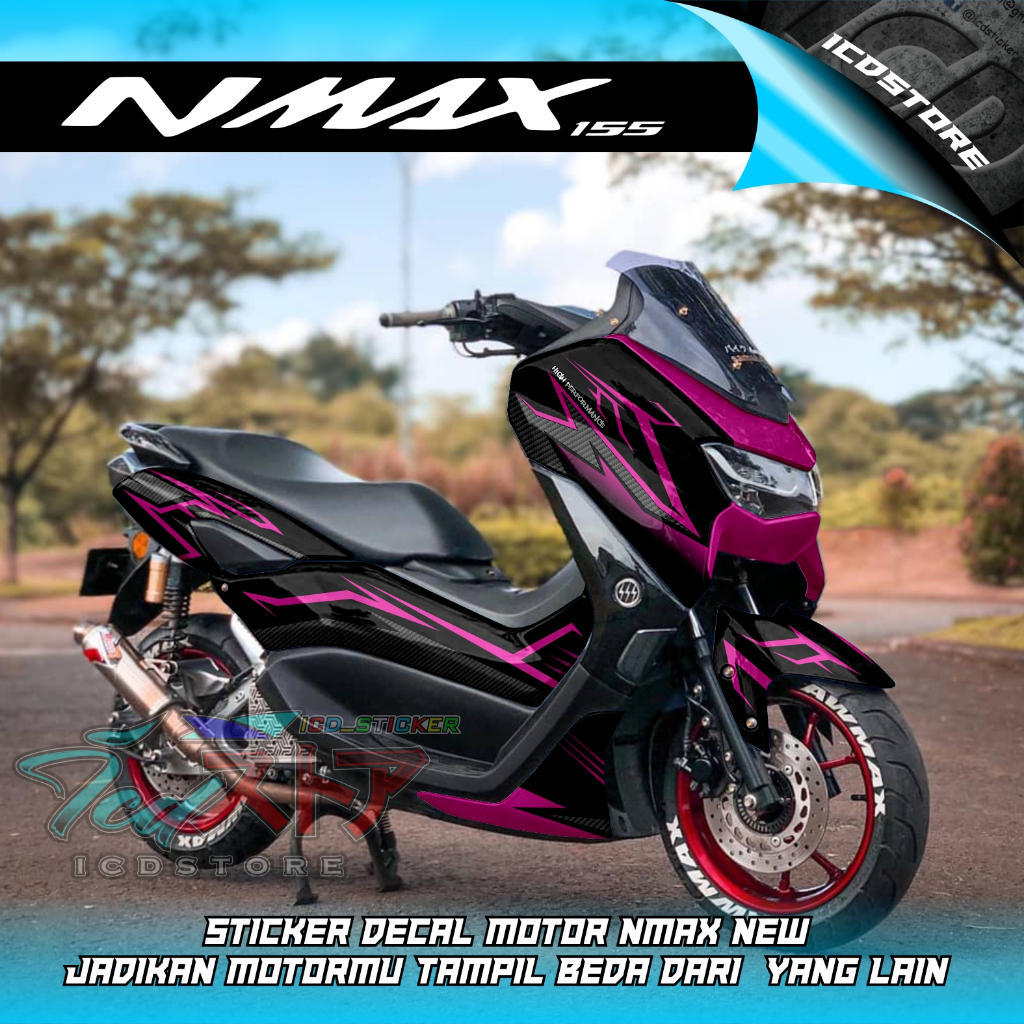 Decal nmax new fullbody Motif Grafis Black Carbon  - Sticker nmax new full body / BISA CUSTOM
