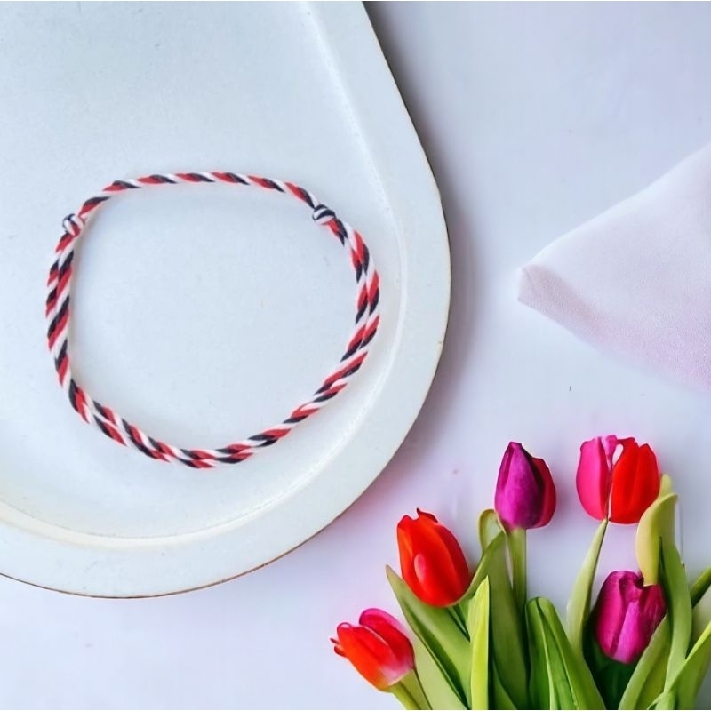 Gelang Tridatu Khas Bali Telon Tiga Warna Merah Putih Hitam 2mm Gelang telon tolak sawan aksesoris t