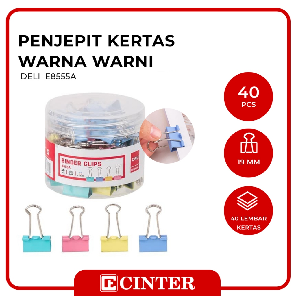 

DELI - PENJEPIT KERTAS LIPAT / PENJEPIT KERTAS / BINDER CLIP E8555A