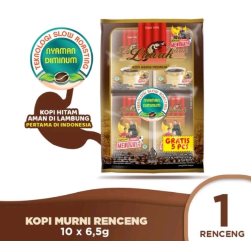 

Kopi murni renceng 10 x 6,5gram