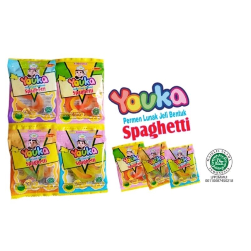 

Youka Spaghetti Permen Lunak Bentuk Spageti - Isi 20 Bks
