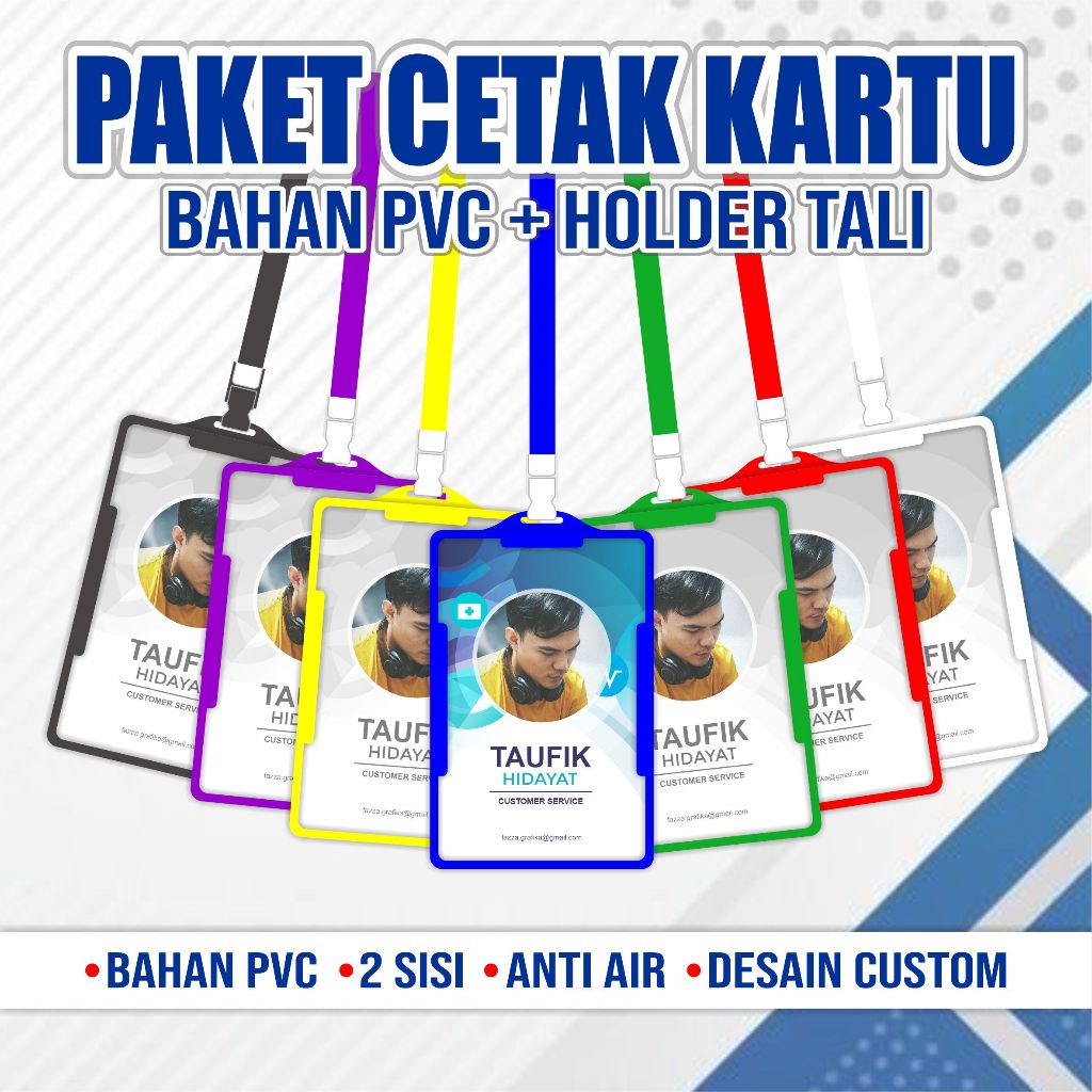 

Holder Tali + Cetak Bahan PVC Anti air tidak mudah luntur Desain Custom