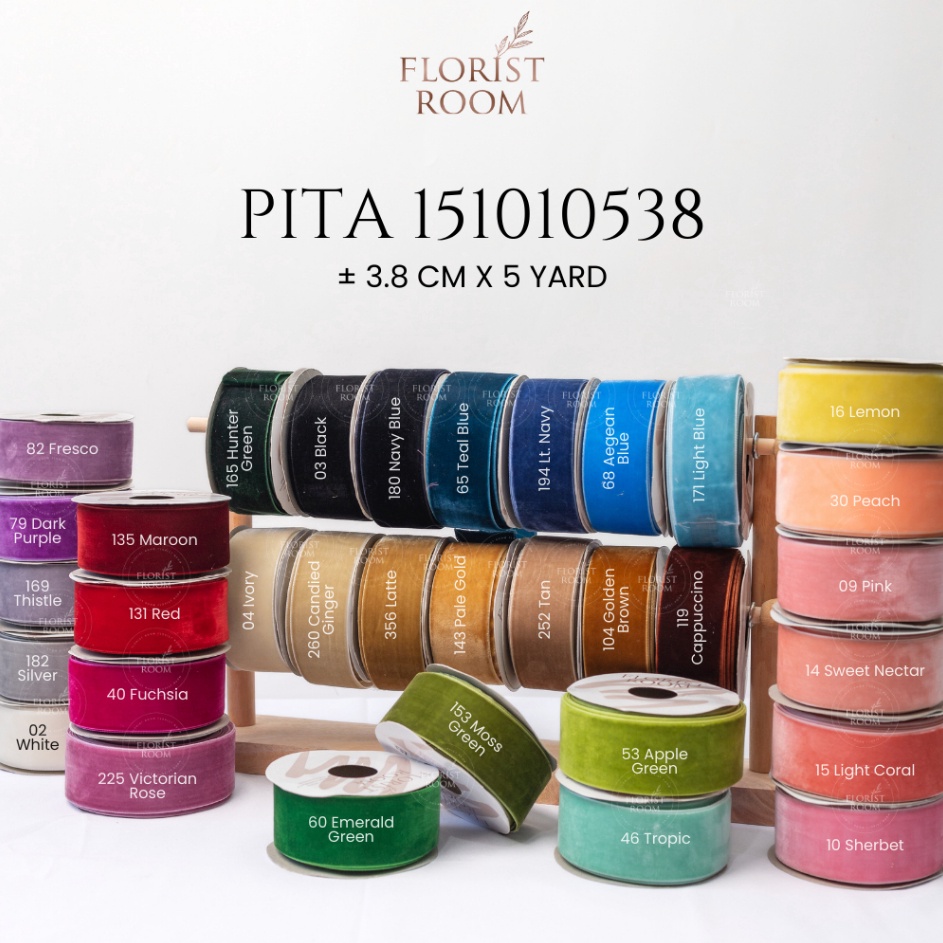 

CUCIGUDANG Pita 1511538 38cm x 5yard Velvet Ribbon Beludru