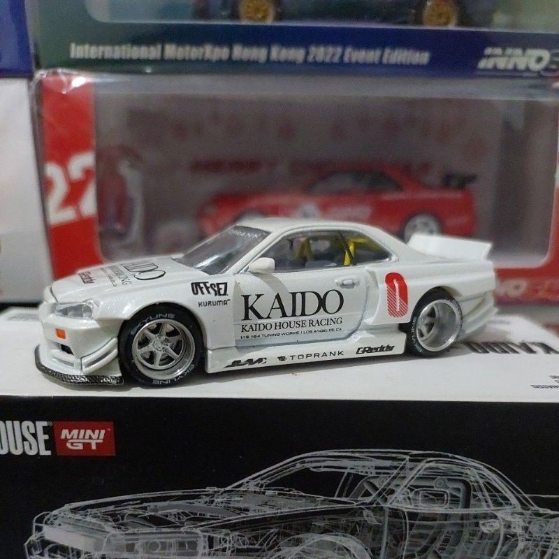 Diecast KAIDO HOUSE Mini GT Nissan Skyline GT-R R34 Putih