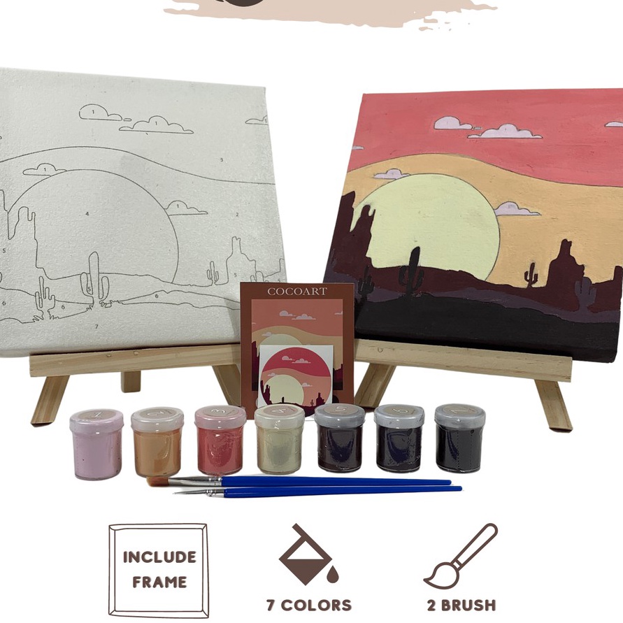 

NEW VARIAN Paint By Number Kit Sunset View Cocoartid l Kanvas 2 x 2 cm