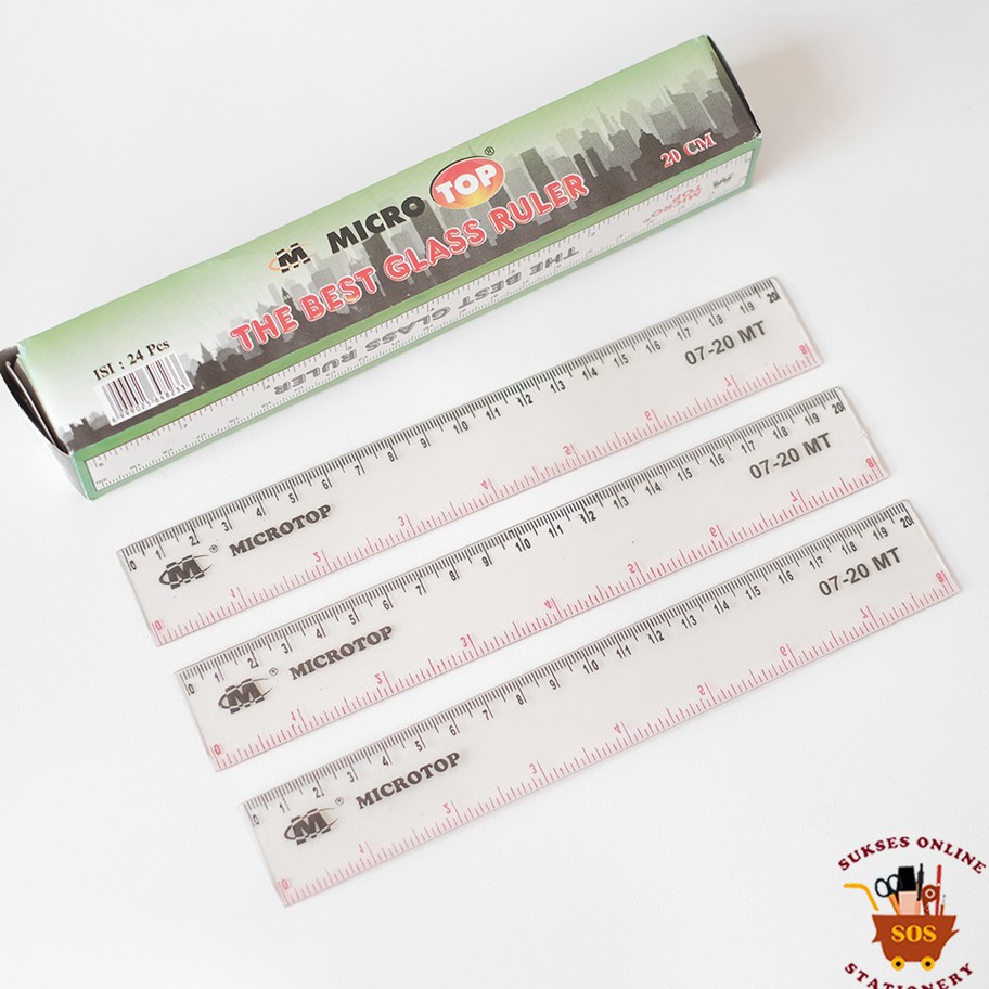 

TERMURAH SOS Penggaris MICROTOP 2cm MT72 12pc Penggaris Plastik RulerGarisan