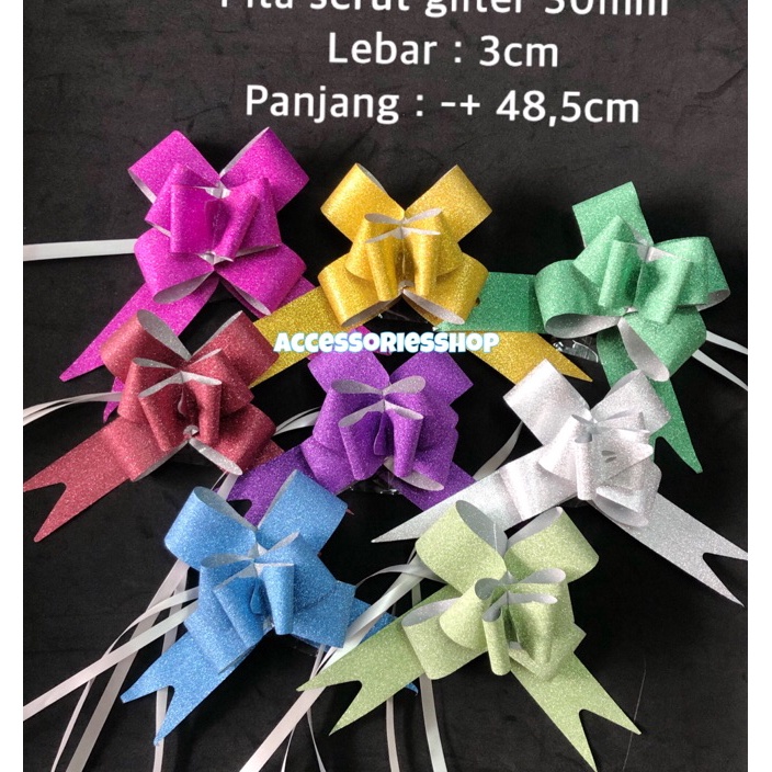 

DISKON Pita serut gliter 3mm 1pak