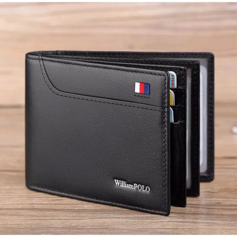 Dompet Pria keren dompet kulit sintetis Dompet laki-laki Dompet lipat dua Dompet anak muda viral