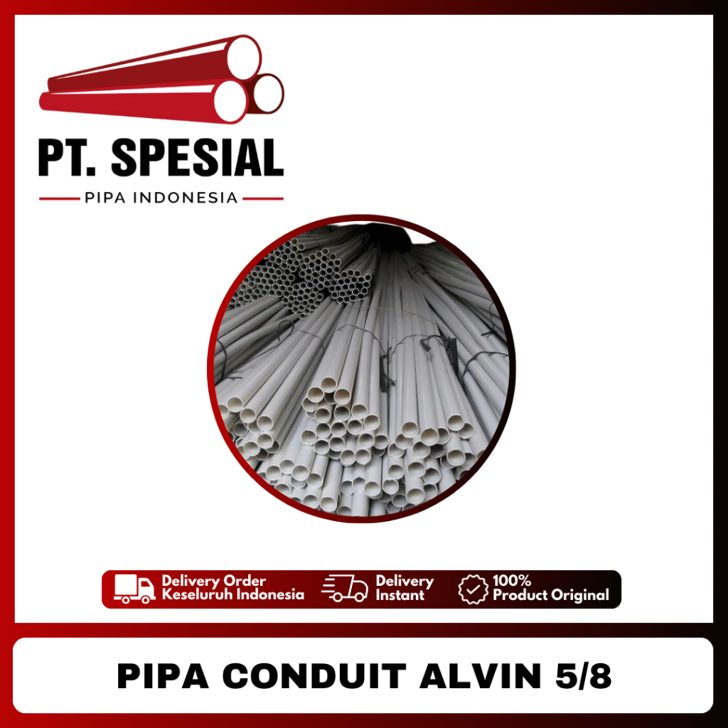 Pipa Listrik / Pipa Conduit Alvin Putih 5/8 4 Meter - 07