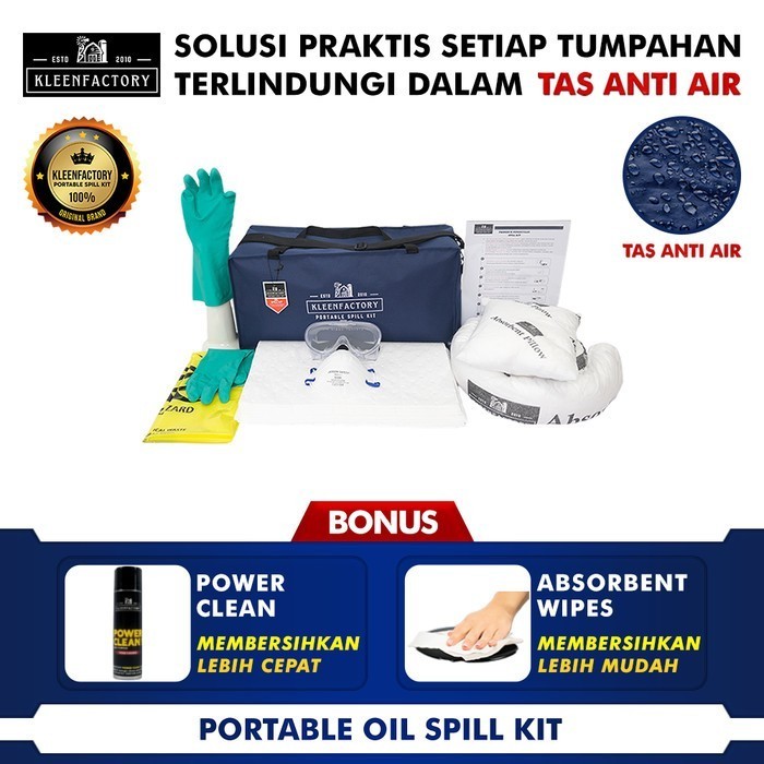 KLEENFACTORY Oil Spill Kit 20L With Bag Oil Spill Kit Tas 20 Liter