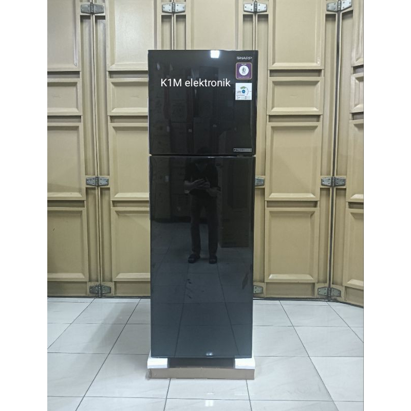 Kulkas Sharp 2 pintu Inverter Shine J-TECH Inverter SJ-326SI-GK