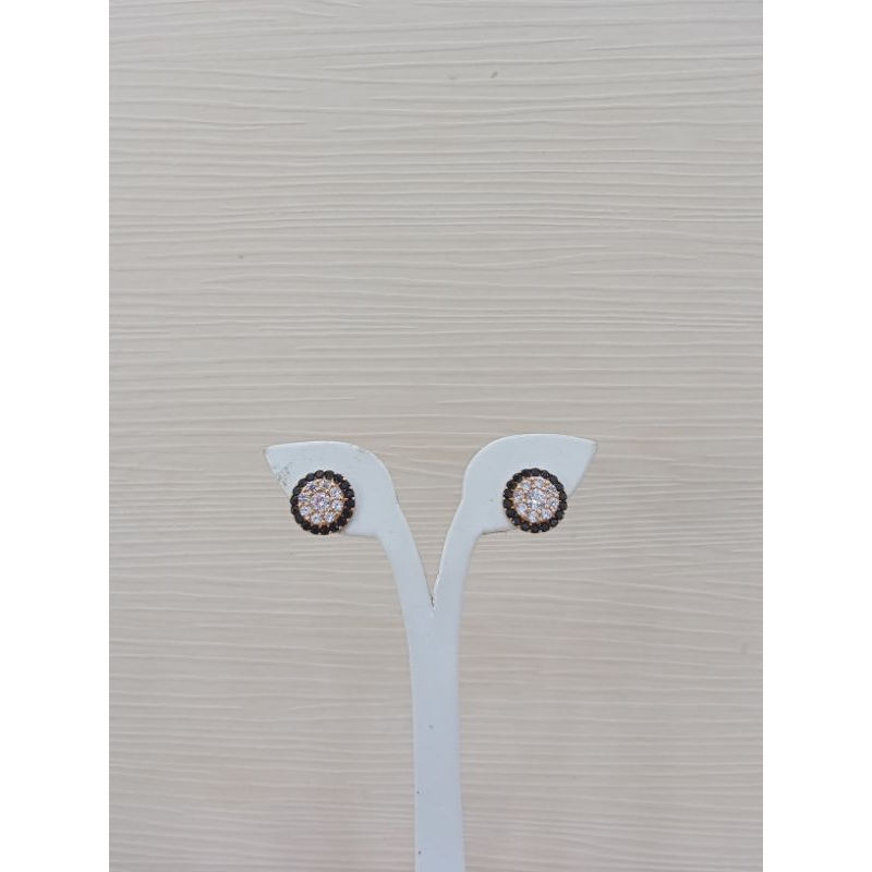 Giwang emas tua variasi bula full permata hitam putih