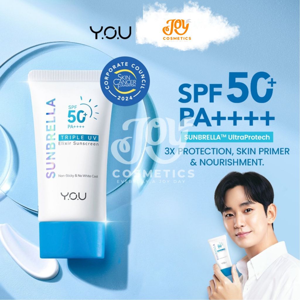 YOU Sunbrella Triple UV Elixir Sunscreen SPF50+ PA++++ | Tabir Surya Oil Control untuk Kulit Berminy
