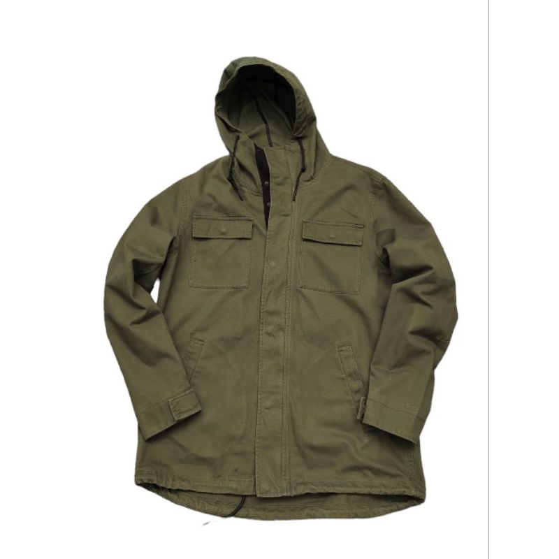 zara man army parka