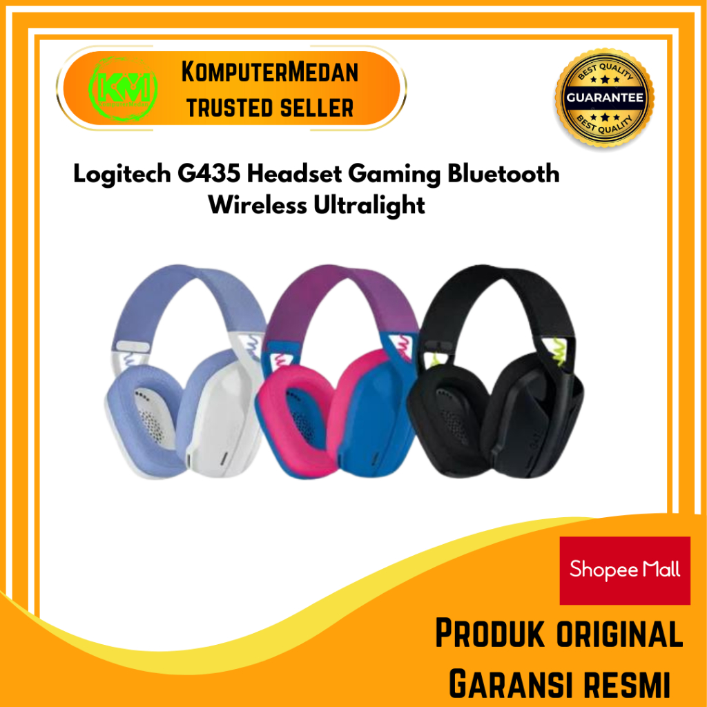 Logitech G435 Headset Gaming Bluetooth Wireless Ultralight