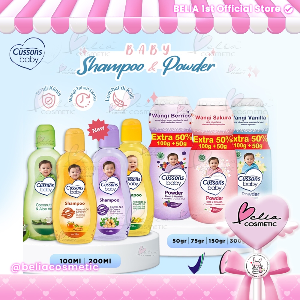 ™ BELIA ™ Cussons Baby Powder Shampoo | Baby Shower | 50g | 75g | 100g | 150g | 200g | 300g