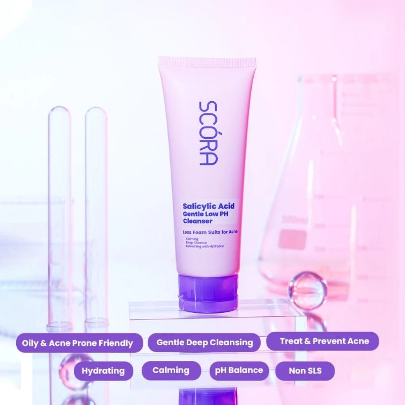 SCORA Salicylic Acid Gentle Low PH Cleanser 100ml & D - Panthenol Gentle Low PH Cleanser 100ml