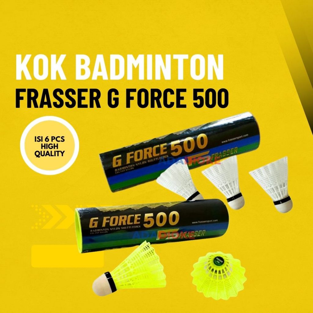 Shuttlecock Kok Frasser G Force Shuttlecock Plastik Kok Bulutangkis Isi 6 pcs