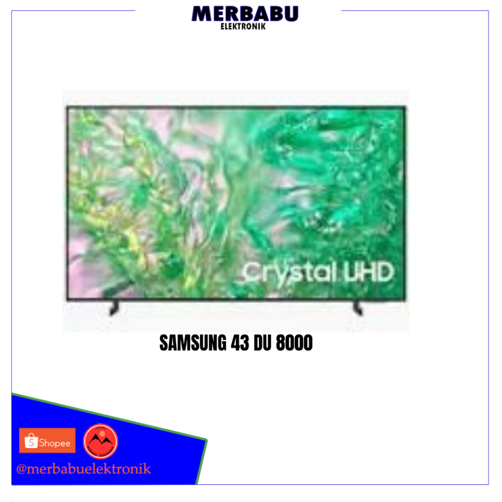 Samsung TV 43DU8000 Crystal UHD 4K Tizen OS Smart TV (2024) 43 Inch
