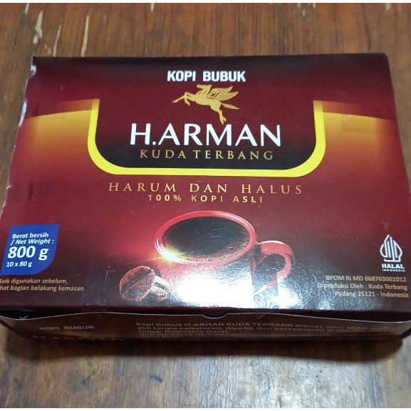 

Kopi Bubuk Minang Padang H Arman Cap Kuda Terbang Harum Halus 80 Gram