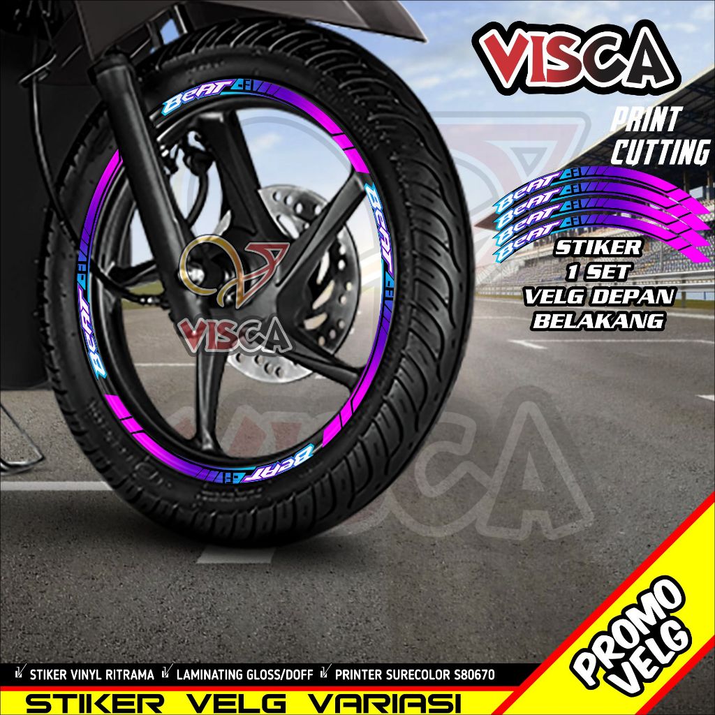 Stiker Velg List Velg Motor Stiker Velg Beat FI Motif A03 Bunglon