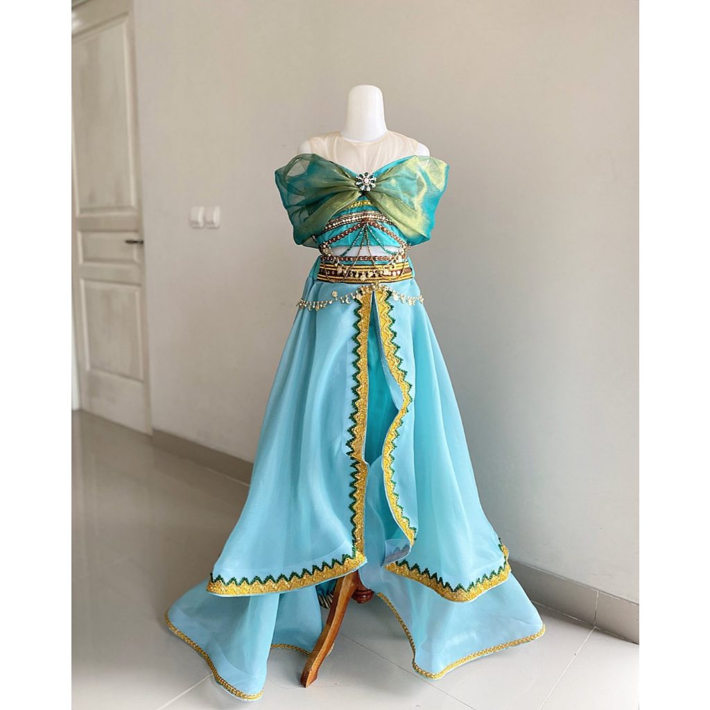 Princess Jasmine Set / Kostum Princess Jasmine / Gaun Princess Jasmine / Kostum Jasmine Anak / Gaun 