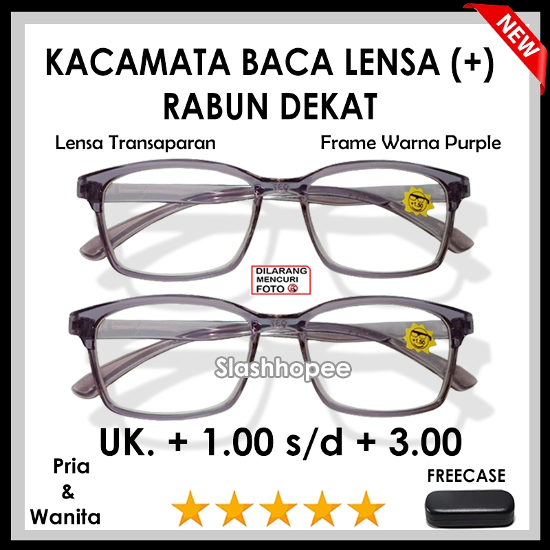 NEW - FREE CASE  - Kacamata Baca Kacamata Rabun Dekat - Ready Plus (+)1.00 s/d (+)3.00 - Frame Mika 
