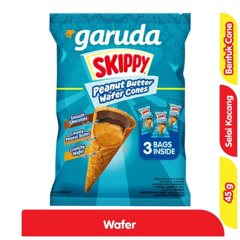 

Garuda Skippy Peanut Butter Wafer Cones isi 45 gram