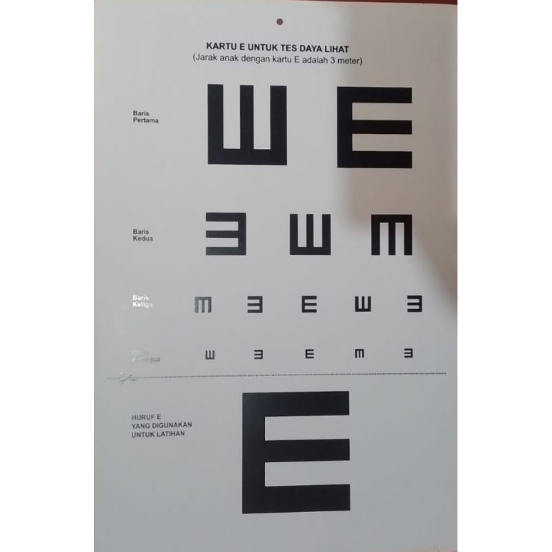 Snellen Chart E Rating Tes Kesehatan Mata Big Size