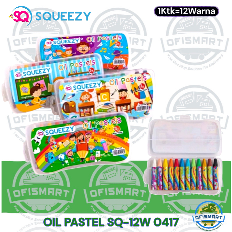 

Squeezy Krayon Crayon Oil Pastel SQ-12W 0417 | @1Set=12Warna