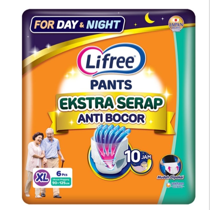 Lifree Popok Celana Dewasa Ekstra Serap XL 6 pcs