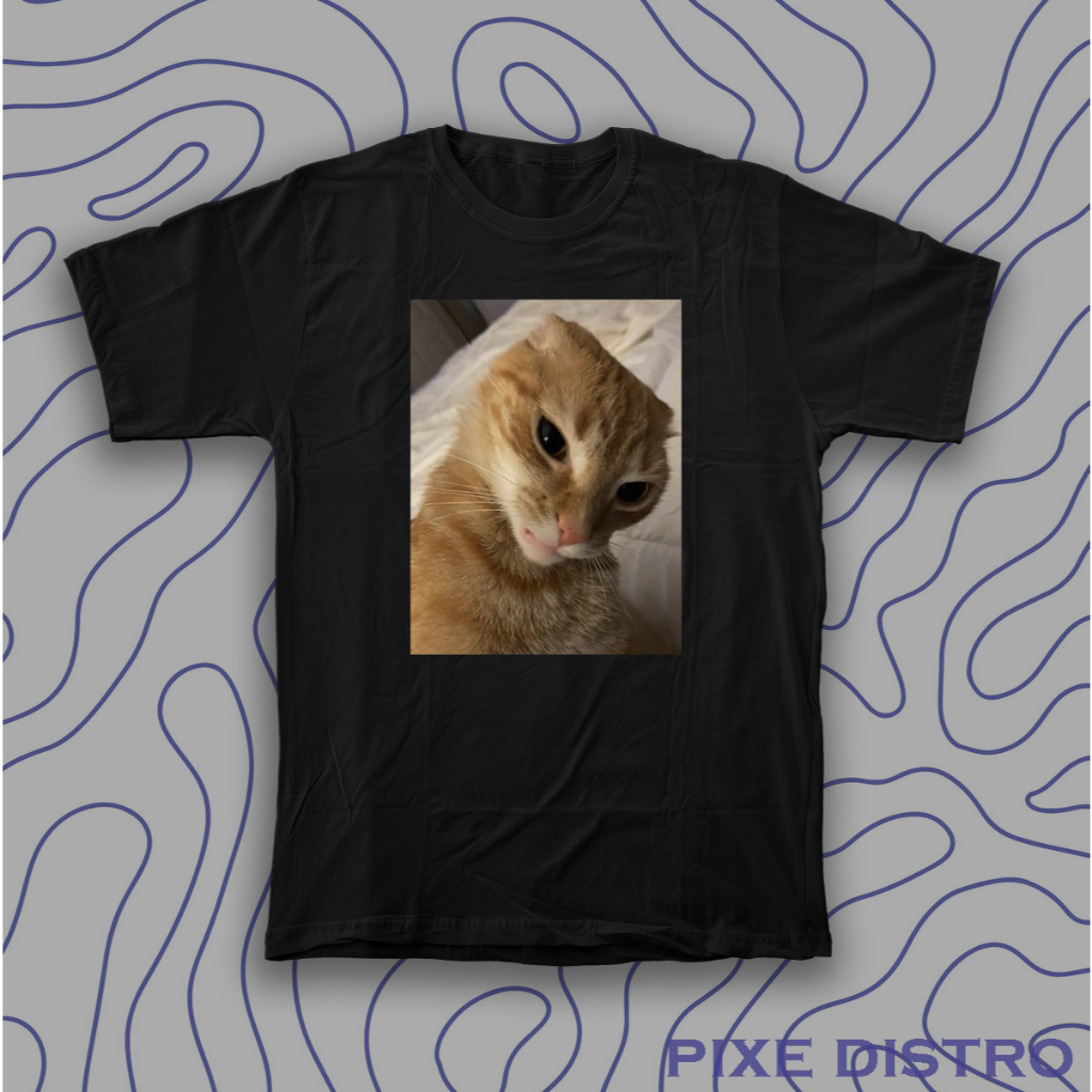 KAOS MEME KUCING OREN GALAK |KAOS PRIA WANITA HITAM PUTIH
