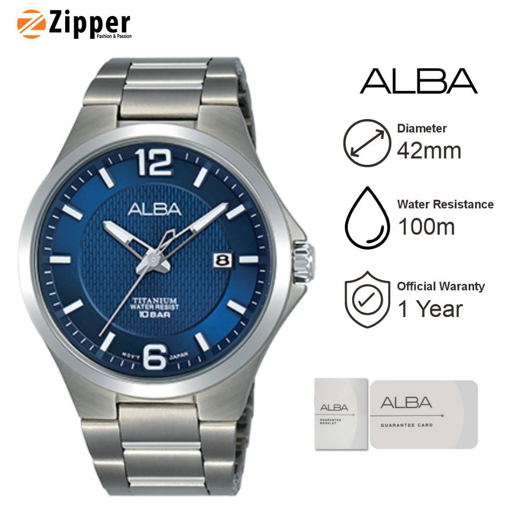 Jam Tangan Pria ALBA AS9G27 Analog Strap Stainless Steel Original Garansi Resmi