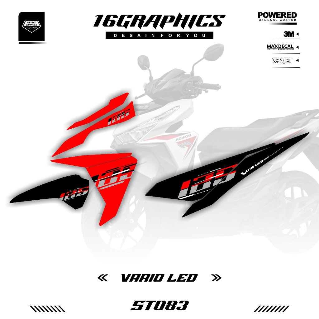 Striping Sticker Honda Vario 125 Tahun 2015 2016 2017 2018 - Sticker Variasi List Honda Vario 125 - 