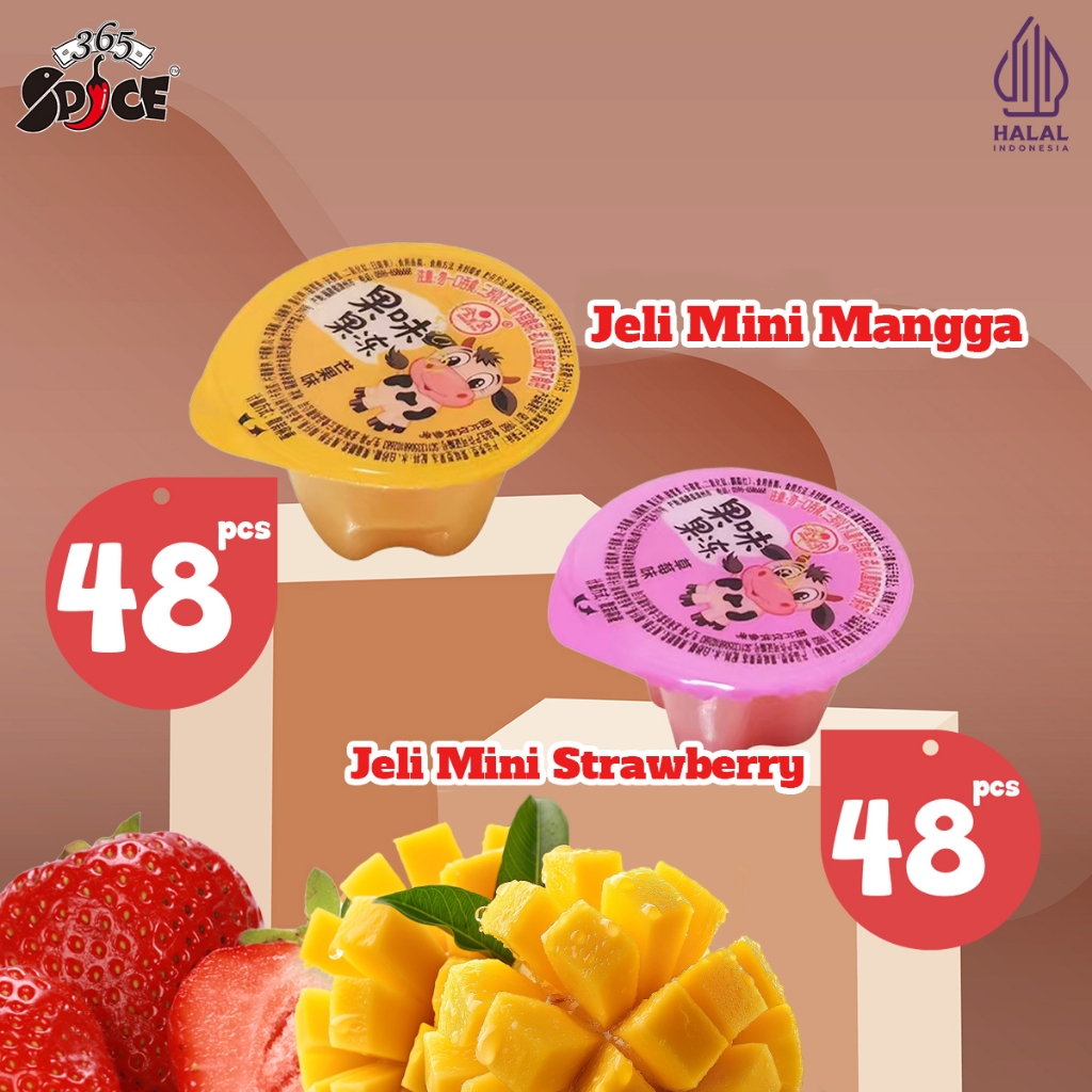 

[ Jelly Paket Usaha ] Konjac Jelly Mangga Puding Strawberry Mini Perman Snack Halal