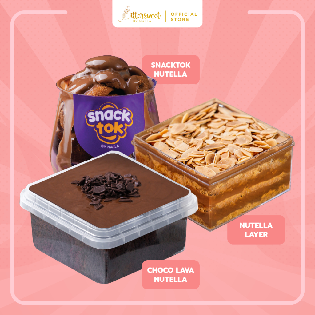 

Bittersweet by Najla - All Nutella ( Choco Lava + Pastry Layer + Snacktok Full Cookies )