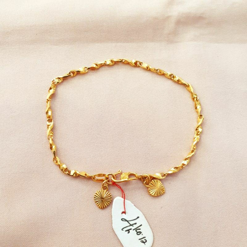 Gelang balok lilit emas asli kadar 375