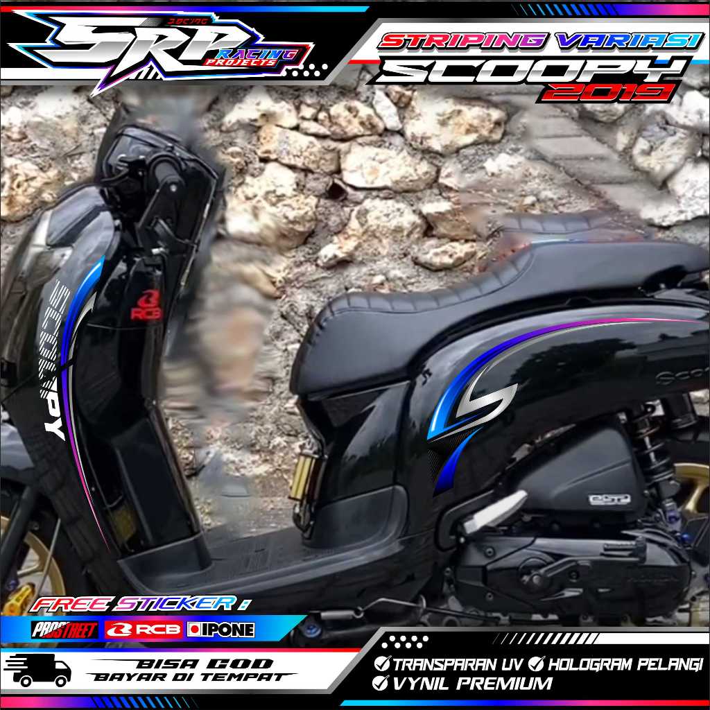 STRIPING VARIASI HONDA SCOOPY 2019 / STICKER VARIASI HONDA SCOOPY 2019